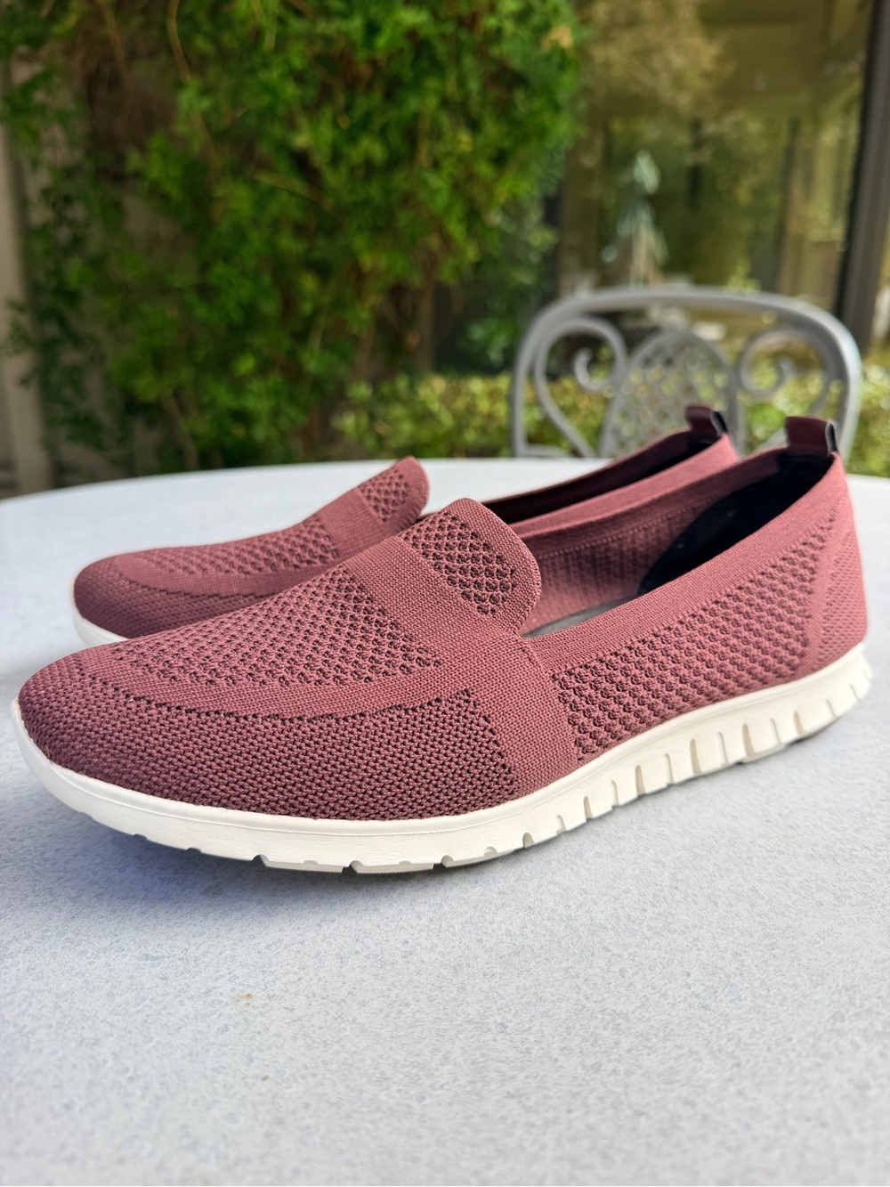 Cole Haan Women's Slip-On Knit Loafers - burgundy